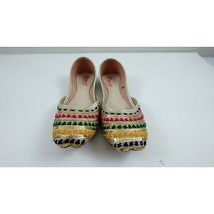 Punjabi‎ jutti Indian khussa flat shoes Womens shoes mojari Sandal US Size 6